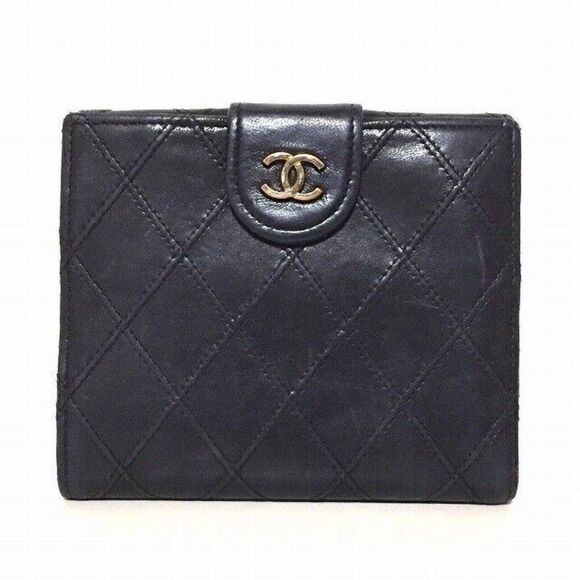 CHANEL Bicolore - Black Lambskin Double-hook Wallet Gold hardware - Picture 1 of 5